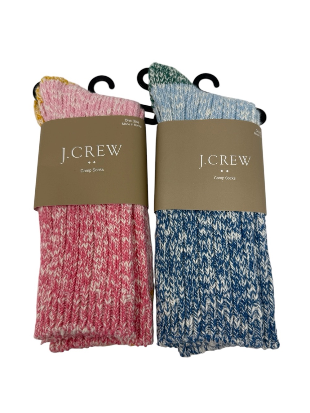 J. Crew Camp Socks Ribbed Colorblock Set of 2 NWT